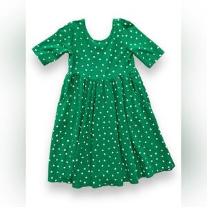 Hanna Andersson skater twirl floral green yellow dress sz 140